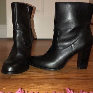 Brand new never worn black leather booties!